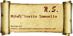 Mihálovits Samuella névjegykártya